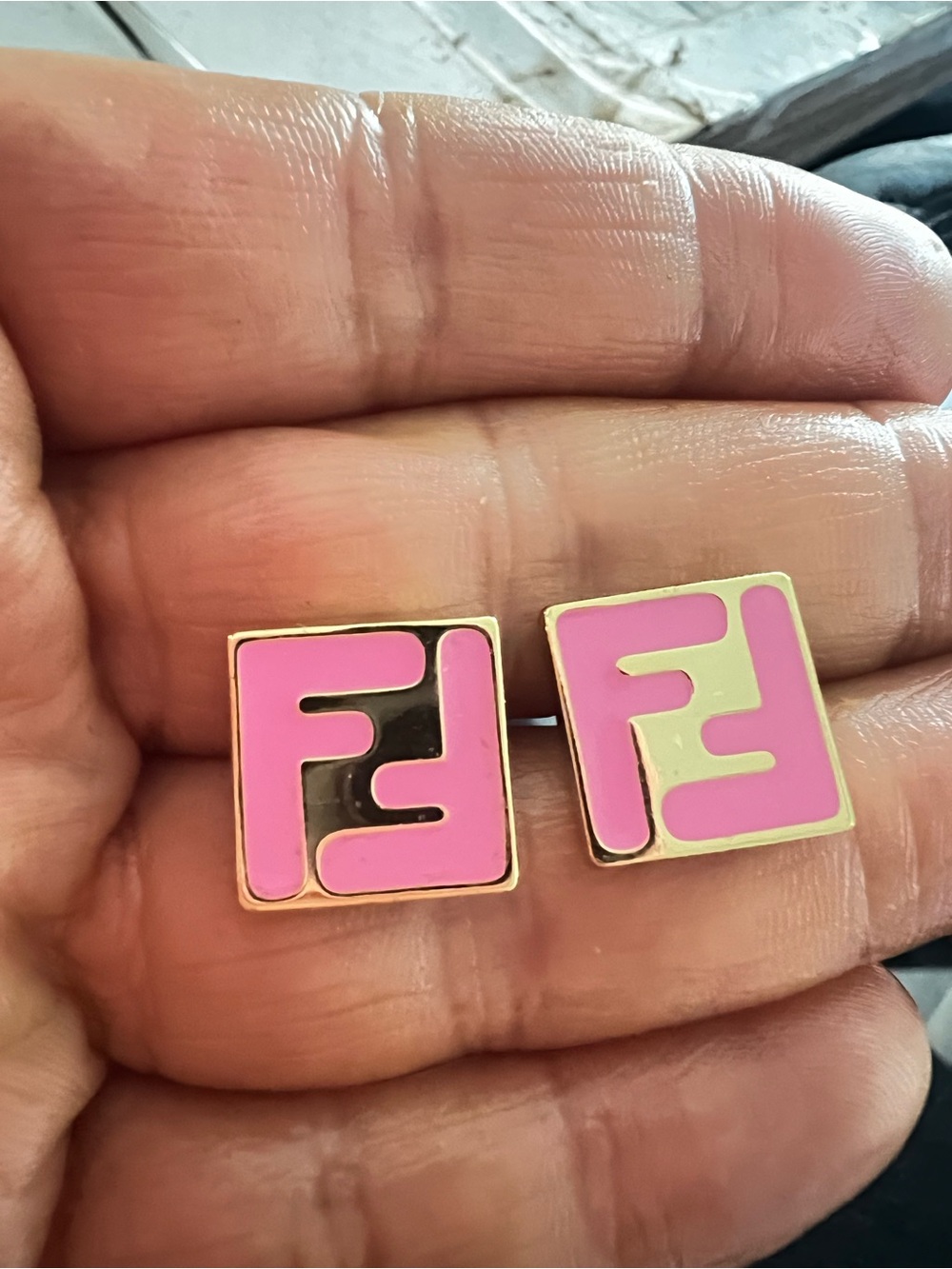 Unbranded Earrings pink & Gold